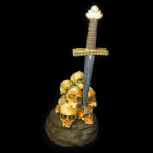 base viking sword pen cranium box save memories stand ornament possible storage write 3d print model - Mito3D
