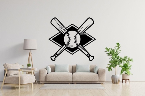 béisbol murciélago pared decoración Deportes hogar casa deporte pelota mesa póster 3d print model - Mito3D