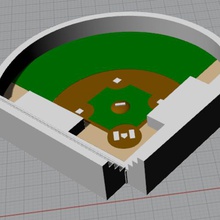 campo de béisbol juego deportes 3d print model - Mito3D