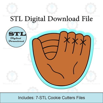 baseball glove cookie cutter stl file cutters 3d print model - Mito3D
