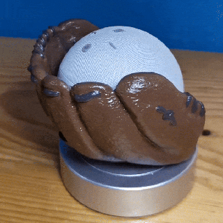 baseball glove stand alexa echo dot - gen 4 5 3d print model - Mito3D