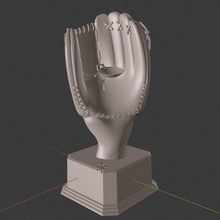 baseball trofeo palla titolare supporto 3d print model - Mito3D