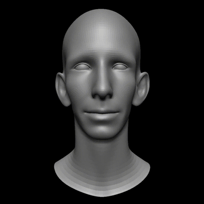 basemesh svelte homme tête 1 art engrener modèle zbrush sculpture sculpter personnage gars humain poly portrait réalisme jeu prêt anatomie 3d print model - Mito3D