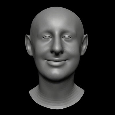 basemesh sorriso homem cabeça 4 arte malha modelo zbrush escultura esculpir personagem cara humano pessoa poli retrato realismo jogos pronto anatomia 3d print model - Mito3D