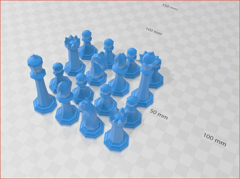 Basic Schach einstellen Spielzeug Spiel Tafel Spielbrett 3D print model - Mito3D