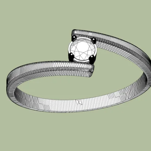 básico diamante anel 3D print model - Mito3D