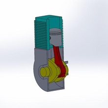 básico motor simulación pistón 3d print model - Mito3D