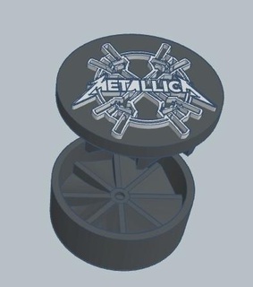base broyeur Metallica 60x60x24 mm impression endroit facile meulage fdm sla 3d hachoir prêt imprimer cannabis easyprint pica 3d print model - Mito3D