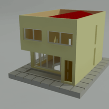 basic house 3d architecture electric trains scale n housing building 3d print model - Mito3D