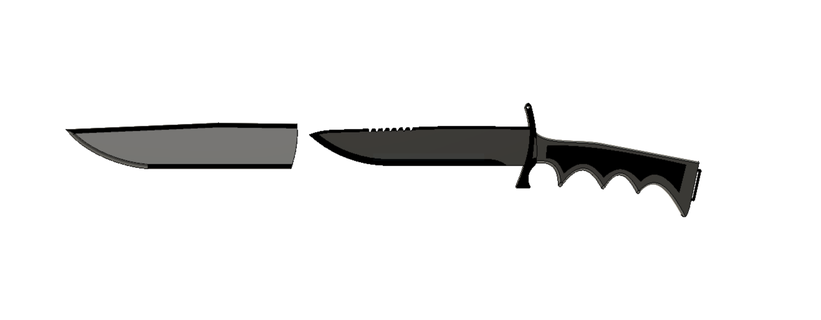 basic knife easily printable 3d print model - Mito3D