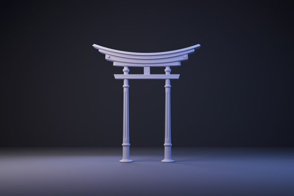 basic level japanese torii gate architecture 3d print model - Mito3D
