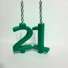 basic-Zahl Kerze-Geburtstag-Kerze verschiedene ooml plastic valley prusa 3d print model - Mito3D