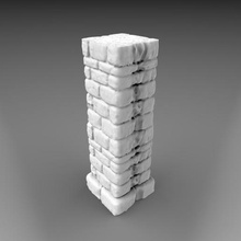 basic pillar game stone terrain wargamer tabletop 3d print model - Mito3D
