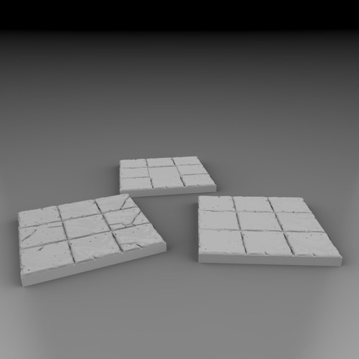 basic tiles - 3x3 game stone terrain wargamer tabletop 3D print model - Mito3D