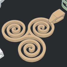 básico triskel joalheria jóia pingente céltico bretão Bretanha símbolo simbolismo 3d print model - Mito3D