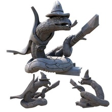basil aspiring sorcerer snake wizard familiar ttrpg dnd dungeons and dragons wizards resin pre-supported ophidian presupported miniature 3d print model - Mito3D