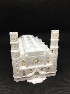 bazilika Noel Baba Maria del mar barcelona bina gotik Ortaçağa ait tapınak şakak mabet kule kilise Mary kale ispanya katedral dönüm noktası catalunya mini dünya espa 3d print model - Mito3D
