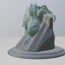Basilisk oyun kertenkele sürüngen canavar yaratık mini minyatür d dnd yol bulucu ejderhalar Zindanlar masaüstü oyunlar 3d print model - Mito3D