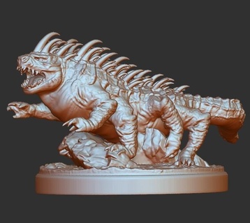 basilic Jeu donjons dragons monstre dnd 5e vox machina puissant cloches enfers critique rôle lézard Dargon miniature rpg 3d print model - Mito3D