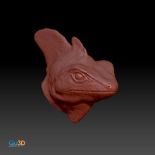 basilisk plumifrons- head model high-polygon basiliskus plumifrons frontal lobe animals lizards terraristics stl 3d 3d print model - Mito3D