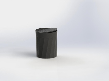 basket hinged lid garbage 3d print model - Mito3D