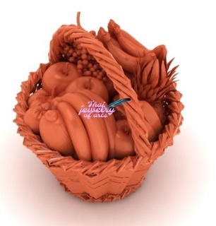 basket fruit 3d Art food sweetcorn pineapple apple banana natural refreshing art 3d print model - Mito3D