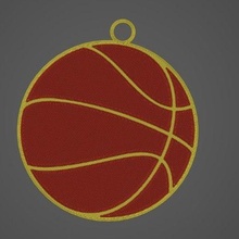 cesta llavero llalavero basquet baloncesto jugador deporte naranja circulo llave anillo anillos 3d print model - Mito3D