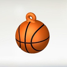 basketball Balle porte clés 3d print model - Mito3D
