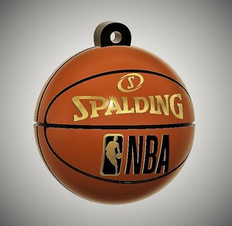 basketball keychain - nba spalding key llaves llavero pelota deporte basket lebron lakers jordan cute 3d print model - Mito3D