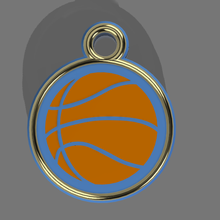 basketball pendant jewelry basketball sports pendant tag keychain necklace 3d print model - Mito3D