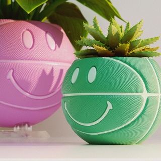 basketball planter pen holder pot nba spalding plans vase furniture flower potted cactus succulent 3d print model - Mito3D