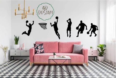 basketball joueurs cerceau pendaison image art décor sports 3d print model - Mito3D