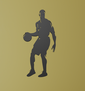 basketball wall art basketball player laser cutting wall art wallart art artwork basketball sports athlete dunk hoop court game player competitive silhouette 2d design  3d print model - Mito3D