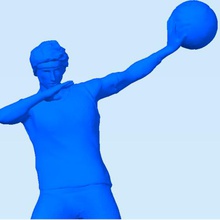 basquet joueur de balle posées l'art 3d print model - Mito3D