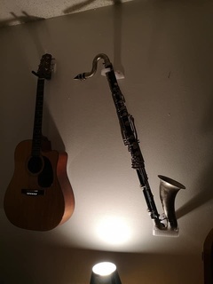 bass clarinet wall mount instrument hanger 3d print model - Mito3D