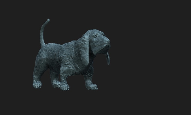 bassetto cane arte 3d print model - Mito3D