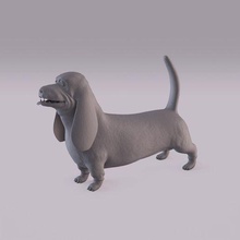 basset hound dog animal pet domestic art toy interior decoration statue figurine 3d print model - Mito3D
