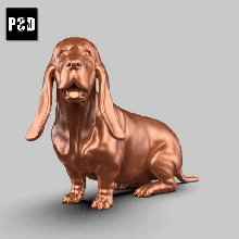 bassetto segugio posa 01 arte cane animale giocattolo domestico figurine 3d print model - Mito3D