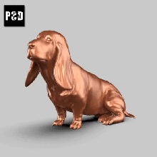 basset cão caça pose 03 arte animal brinquedo estatuetas 3d print model - Mito3D