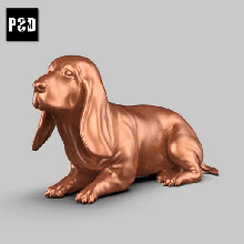 Basset hetzen Pose 04 Kunst Hund Tier Spielzeug Haustier Figuren 3d print model - Mito3D