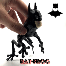 bat frog flexi print in place rana batman 3d print model - Mito3D