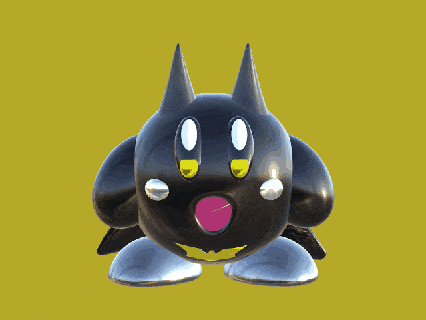 bat kirby Kirby batman chauve souris vidéo Jeux facile impression 3d print model - Mito3D