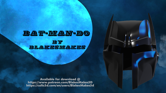bat-man-do batman mandalorian helm mando mash 3d print model - Mito3D