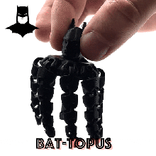bat topus flexi print in place poulpe batman 3d print model - Mito3D