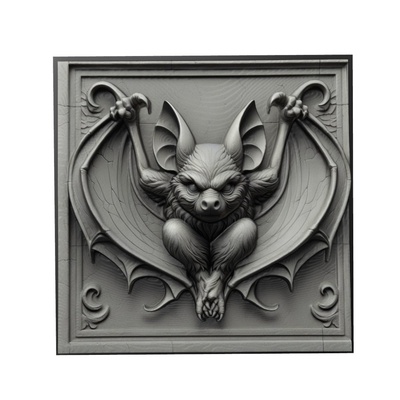 chauve souris animal soulagement art animaux yeggi mito3d buste google pendentifs médaillon relief wall mur 3d print model - Mito3D