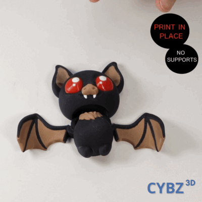 schläger artikuliert print place flügel cute flexi kunst vampir halloween mechanismus flexibel zappeln tier drucken ort niedlich flexy spielzeug 3d print model - Mito3D