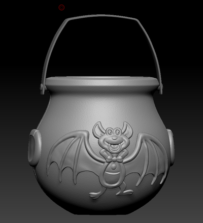 bat cauldron halloween candy bucket 3d printing prop stl files toy d cor 3d print model - Mito3D