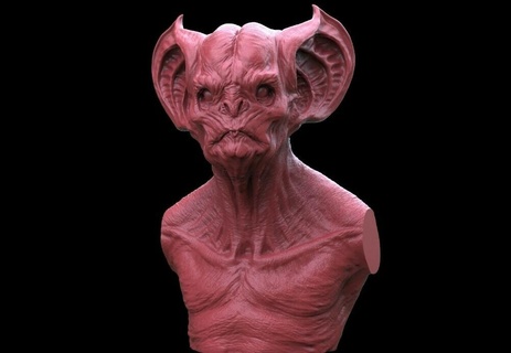 chauve souris créature buste art batman fantaisie animal monstre extraterrestre démon miniatures figurines horreur zombi vampire nosferatu bête 3d print model - Mito3D