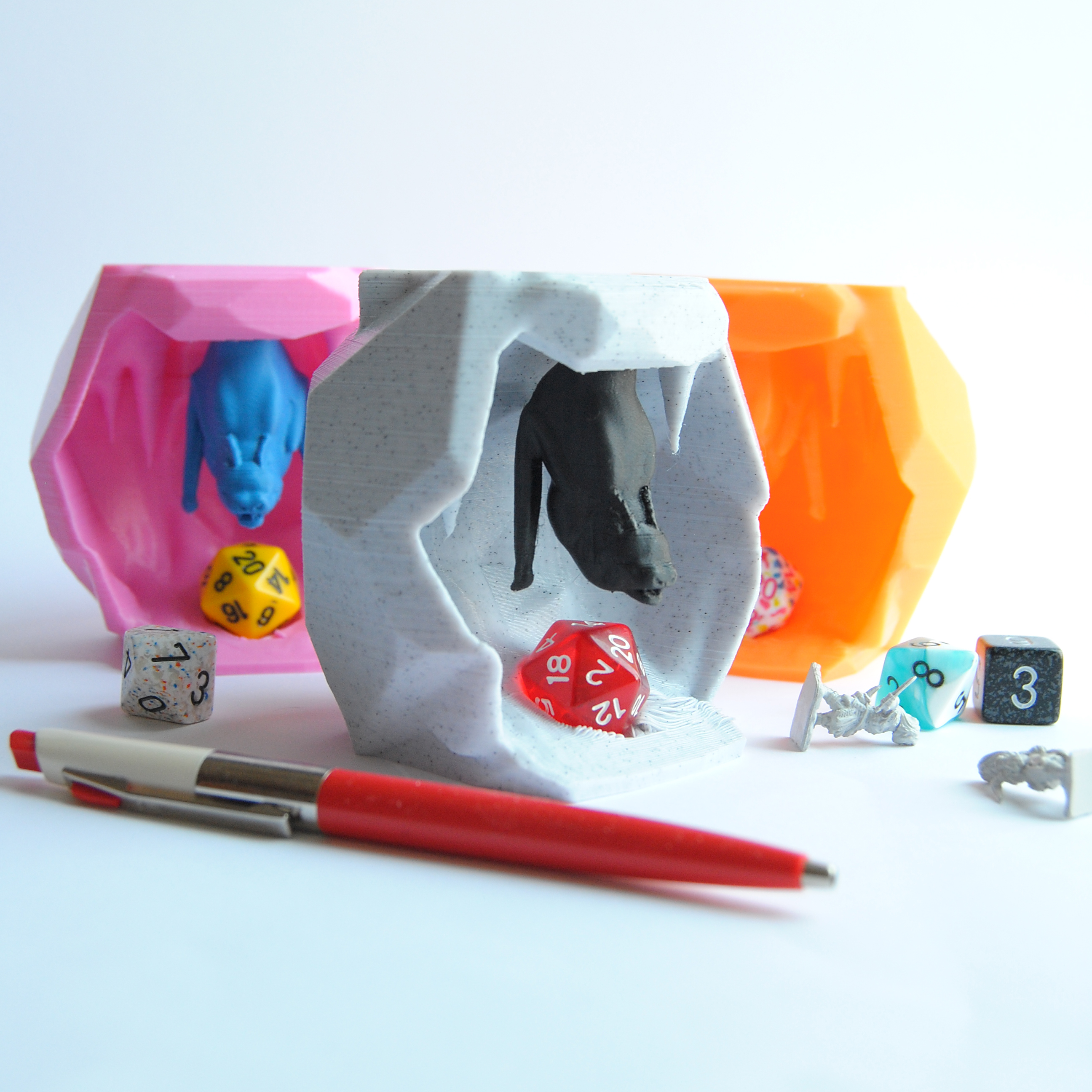 bat dice cave - support free guardian display d&d ttrpg goblin animal cute 3D print model - Mito3D