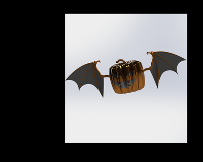 bat gourd pumpkin halloween october 31 holydays pendant fly 3d print model - Mito3D